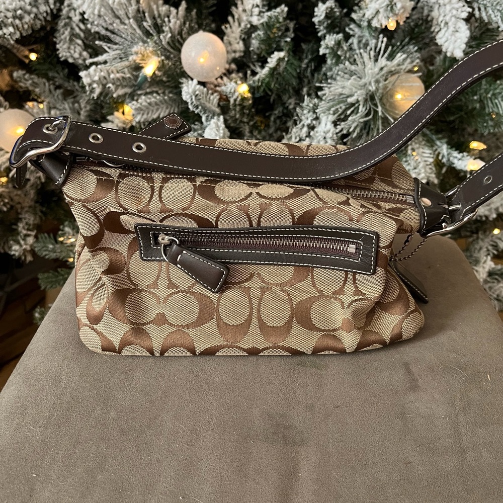 Coach Brown and Tan Mini Bag